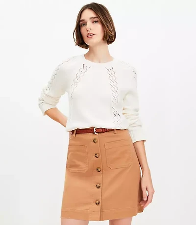 Petite Palmer Button Mini Pocket Skirt