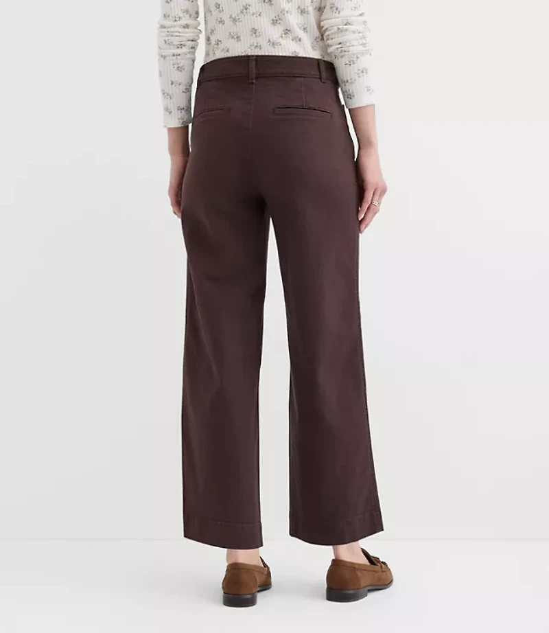 Curvy Palmer Wide Leg Crop Pants Twill