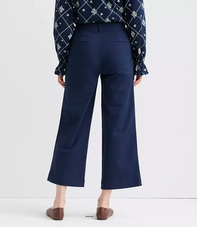 Curvy Palmer Wide Leg Crop Pants Twill
