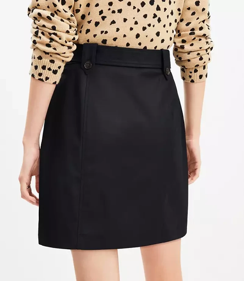 Petite Trench Pocket Wrap Skirt