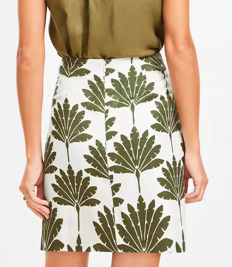 Palm Linen Blend Mini Wrap Skirt