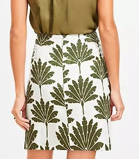 Palm Linen Blend Mini Wrap Skirt