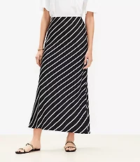 Striped Bias Maxi Skirt