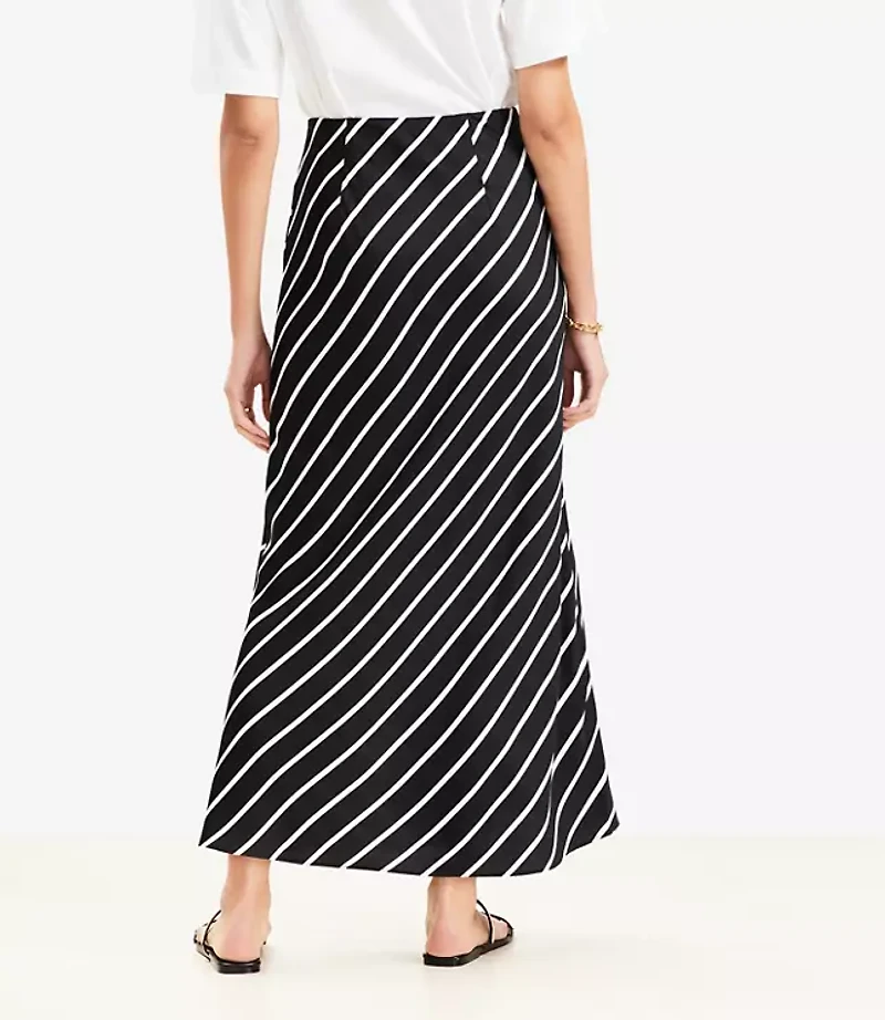 Striped Bias Maxi Skirt