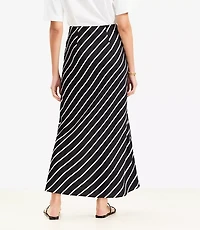 Striped Bias Maxi Skirt