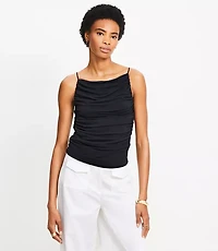 Ruched Apron Neck Top