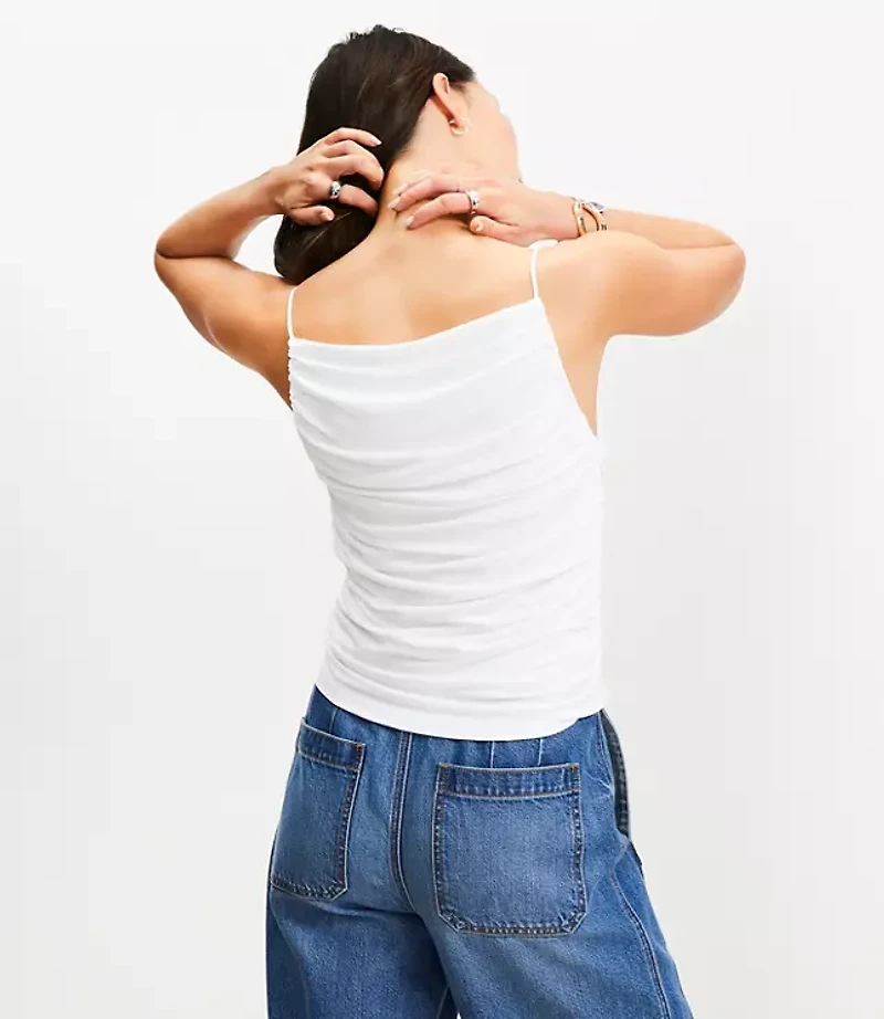 Ruched Apron Neck Top