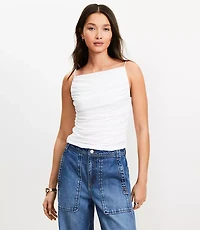 Ruched Apron Neck Top