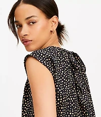 Petite Cheetah Print Tie Back Bubble Hem Top