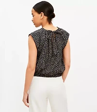 Petite Cheetah Print Tie Back Bubble Hem Top