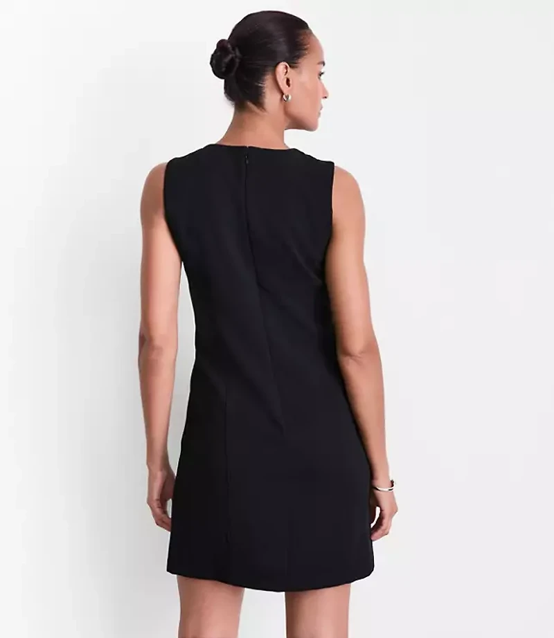 Petite LOFT Versa Crepe Drape Mini Pocket Dress