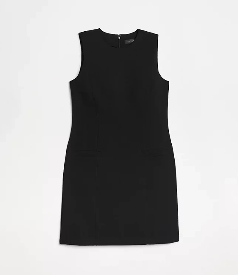 Petite LOFT Versa Crepe Drape Mini Pocket Dress
