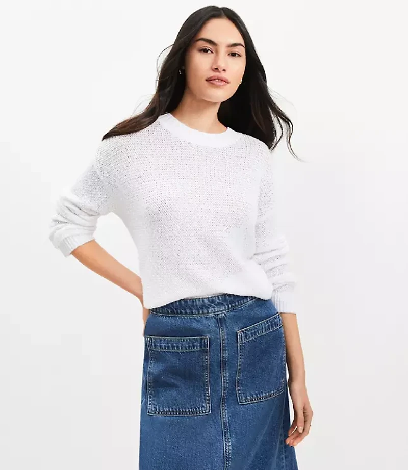 Petite Marled Drop Shoulder Sweater