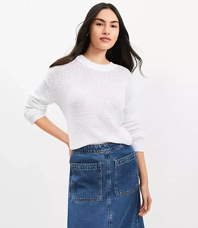 Petite Marled Drop Shoulder Sweater
