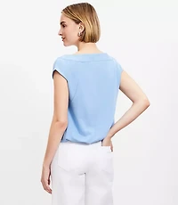 Petite Muscle Bubble Hem Sweatshirt