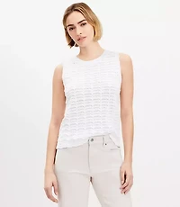 Scalloped Pointelle Sweater Tank Top