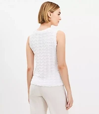 Scalloped Pointelle Sweater Tank Top