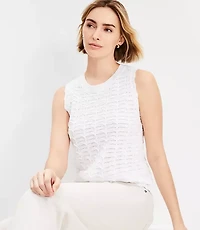 Scalloped Pointelle Sweater Tank Top