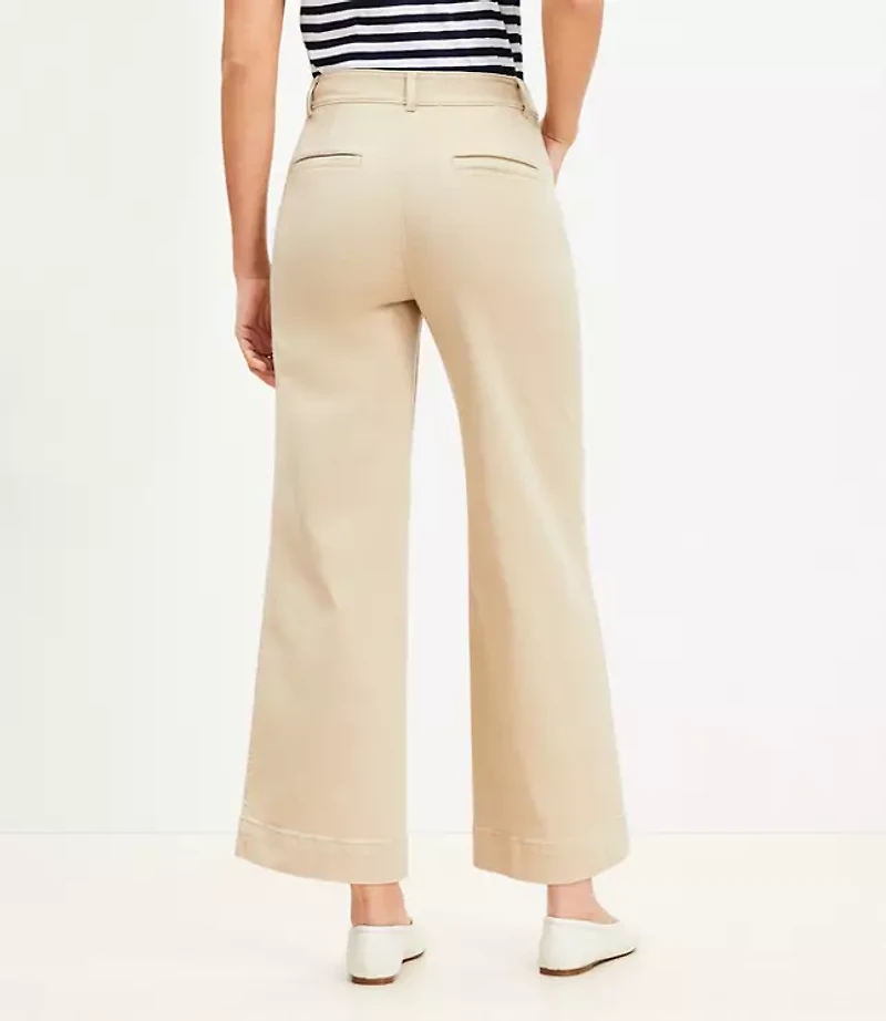 Petite Palmer Wide Leg Crop Pants Twill
