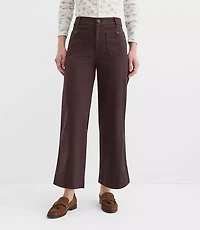 Petite Palmer Wide Leg Crop Pants Twill