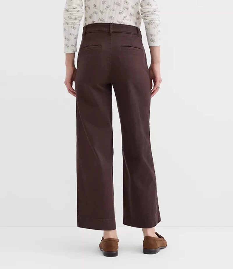 Petite Palmer Wide Leg Crop Pants Twill