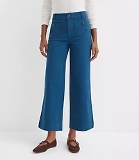 Petite Palmer Wide Leg Crop Pants Twill