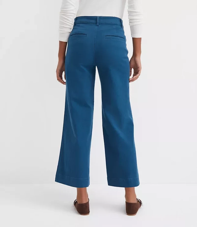 Petite Palmer Wide Leg Crop Pants Twill