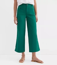 Petite Palmer Wide Leg Crop Pants Twill