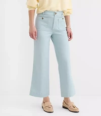 Petite Palmer Wide Leg Crop Pants Twill