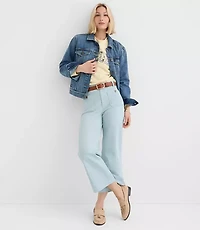 Petite Palmer Wide Leg Crop Pants Twill