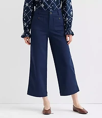Petite Palmer Wide Leg Crop Pants Twill