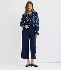 Petite Palmer Wide Leg Crop Pants Twill