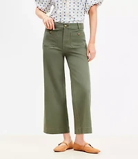 Petite Palmer Wide Leg Crop Pants Twill