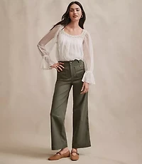 Petite Palmer Wide Leg Crop Pants Twill
