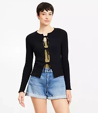 Ribbed Tie Cardigan