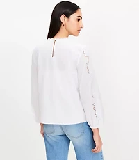 Petite Lace Trim Blouse