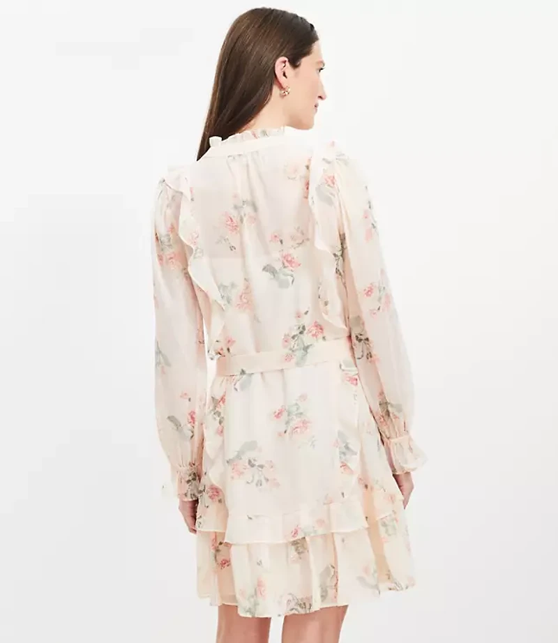 Petite Floral Ruffle Mini Dress