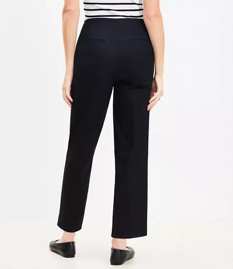 Petite Curvy Darted Straight Pants Twill