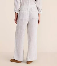 Petite Lou & Grey Striped Triple Cloth Wide Leg Pants