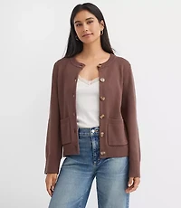 Petite Waisted Patch Pocket Cardigan