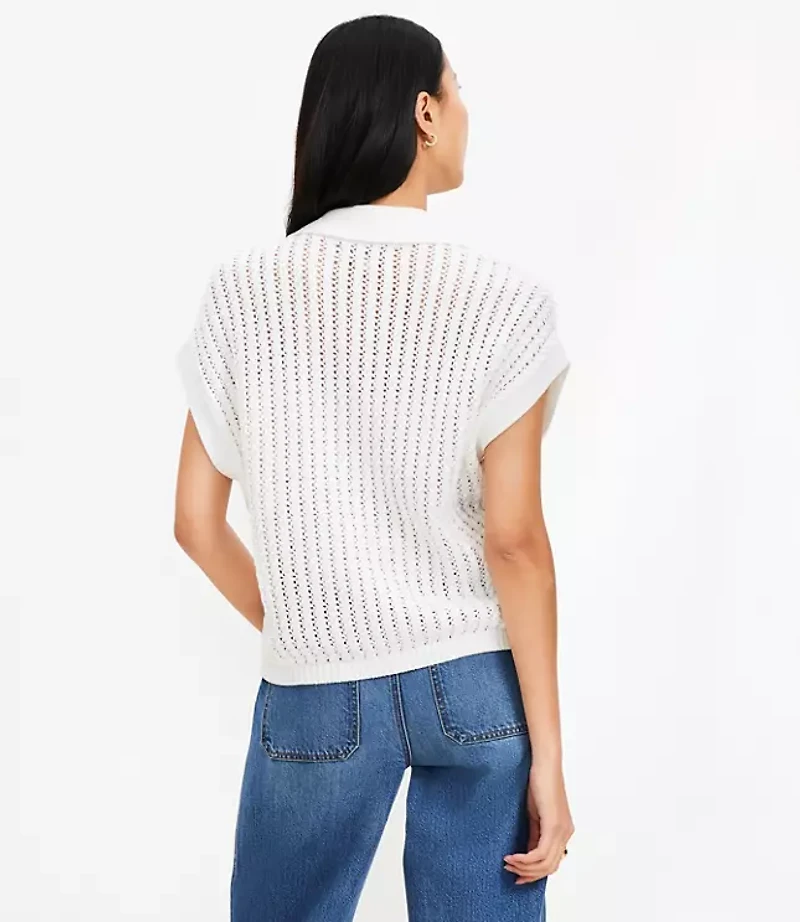 Mesh Stitch Wedge Sweater
