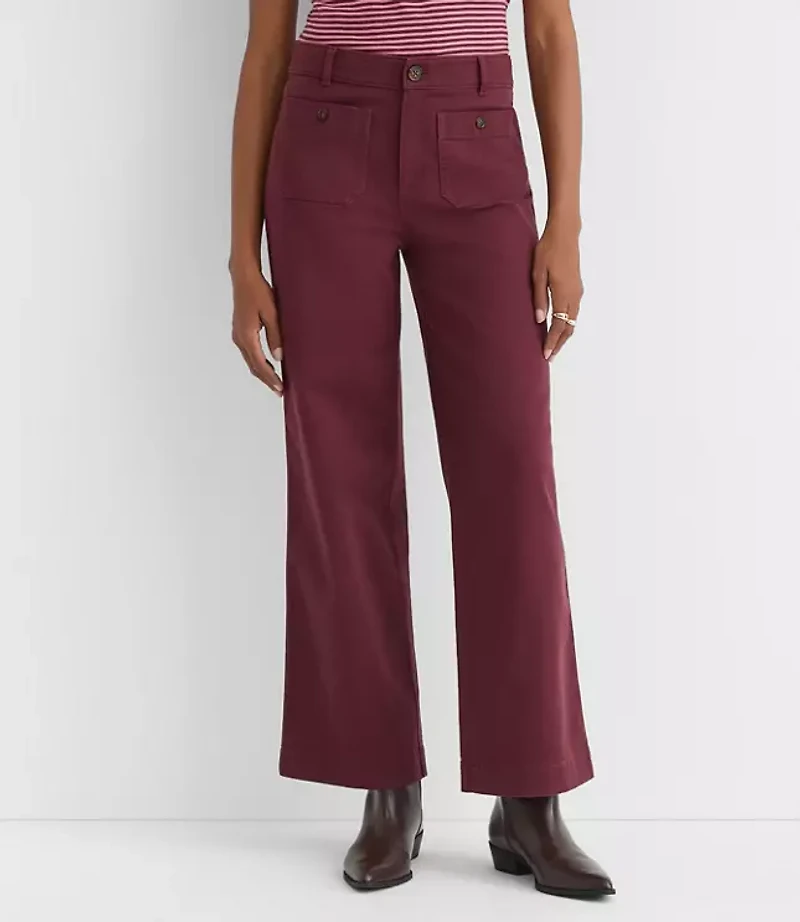 Tall Palmer Wide Leg Crop Pants Twill