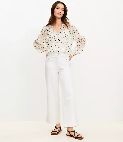Tall Palmer Wide Leg Crop Pants Twill