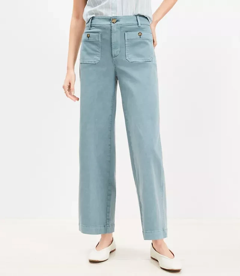 Tall Palmer Wide Leg Crop Pants in Twill