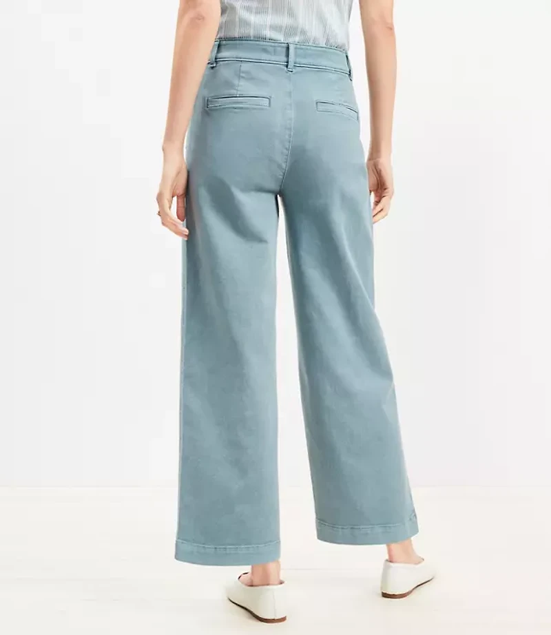 Tall Palmer Wide Leg Crop Pants in Twill