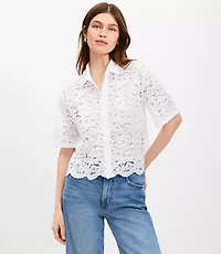 Floral Lace Short Sleeve Top