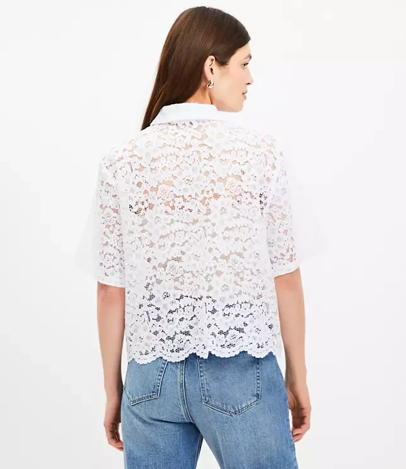 Floral Lace Short Sleeve Top