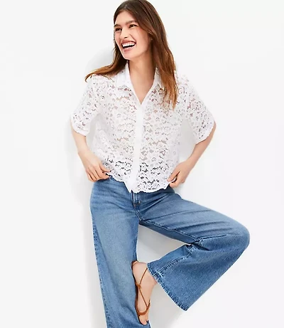 Floral Lace Short Sleeve Top