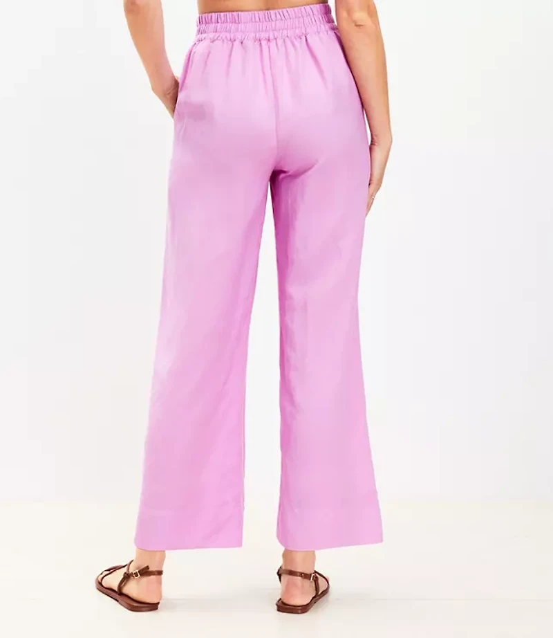 LOFT Beach Linen Blend Wide Leg Pants