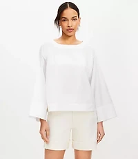 Petite Poplin Wide Cuff Blouse